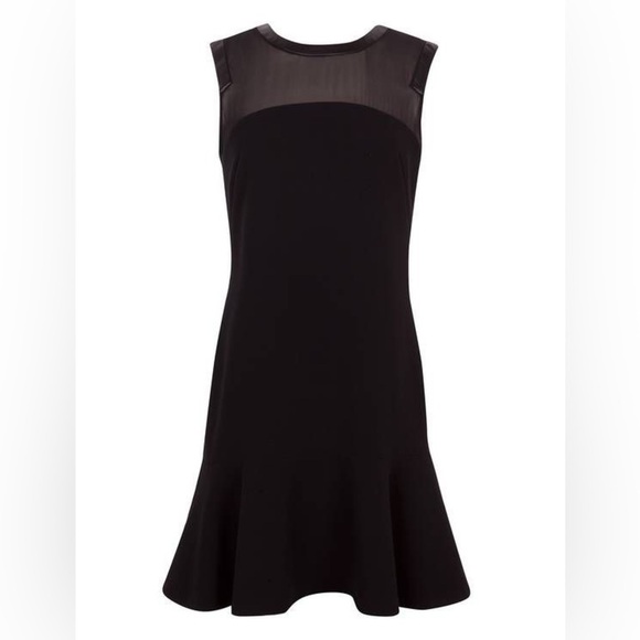 Sandro Paris Silk Mini Dress Black Women’s Size Small Crew Neck Flounce Hem - Picture 1 of 12